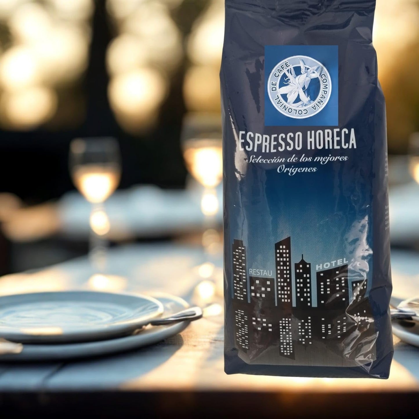 100 % naturlige Arabica-kaffebønner 1 kg – intenst ristet espressokaffe med en blanding af colombiansk og brasiliansk oprindelse – Fair Trade.