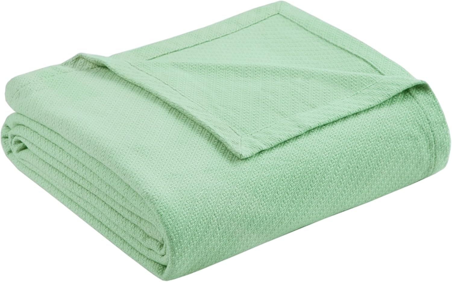 Madison Park Luksus flydende bomuld Høj kvalitet Blødt Komfortabelt 100 % ringspundet bomuldstæppe til seng Sofa eller sofa Blush Fuld/Queen Naty Shop Dyner og dyner Havskum Fuld/Queen