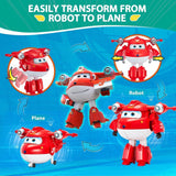 Super Wings 5" Transforming Characters 2-Pack Transforming Supercharged Jett + Tino Transformer Legetøj til drenge og piger i alderen 3+ Røde actionfigurer Naty Shop