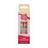 Madfarve Funcakes Gel Urban Taupe: Højkoncentreret madfarve til dej, creme, fondant, marcipan og kager. Nem dosering. Enkelt dråbe for at skabe levende farver. Halal. 30 g.