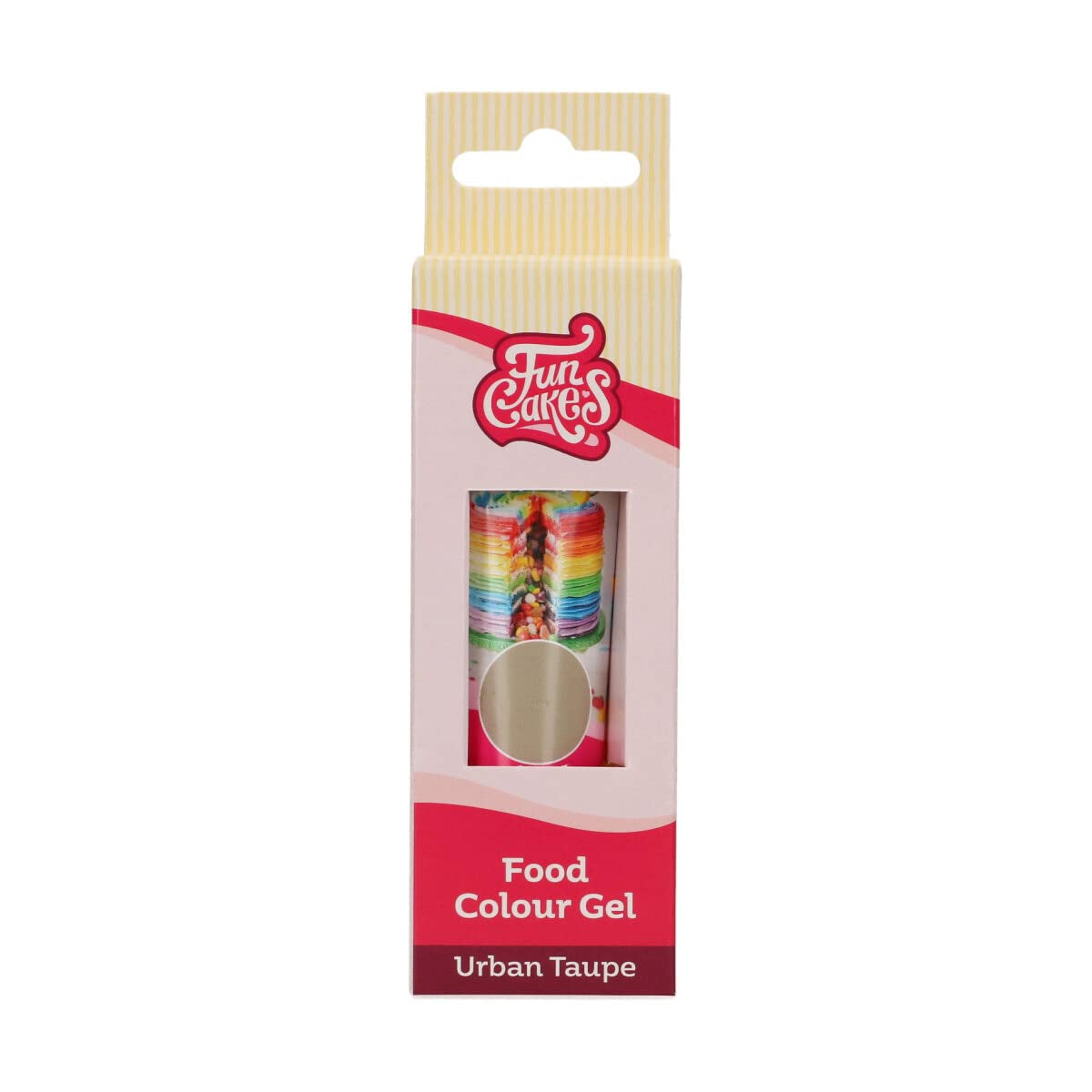Madfarve Funcakes Gel Urban Taupe: Højkoncentreret madfarve til dej, creme, fondant, marcipan og kager. Nem dosering. Enkelt dråbe for at skabe levende farver. Halal. 30 g.