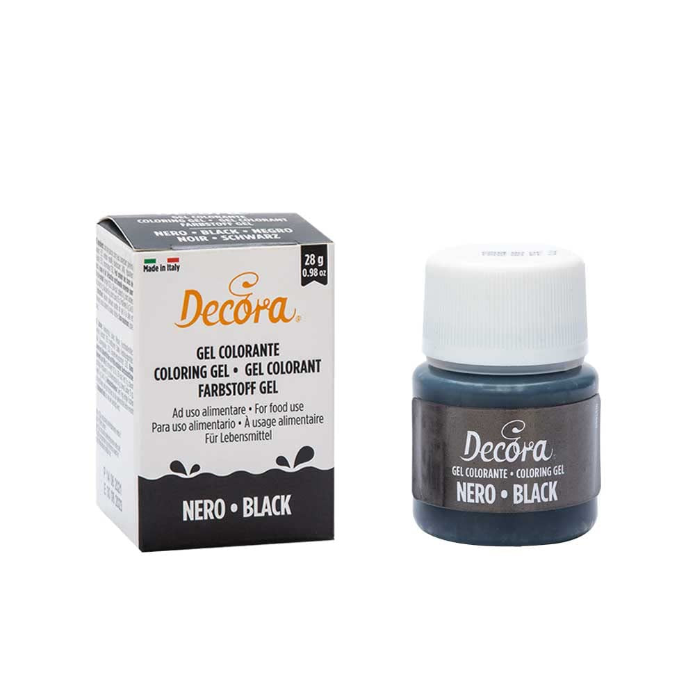 , 9600820 Gel madfarve, Gel madfarve ideel til belægninger og dekorationer, Skaber intense og lyse farver, Fremstillet i Italien, 28 gram, Sort farve.