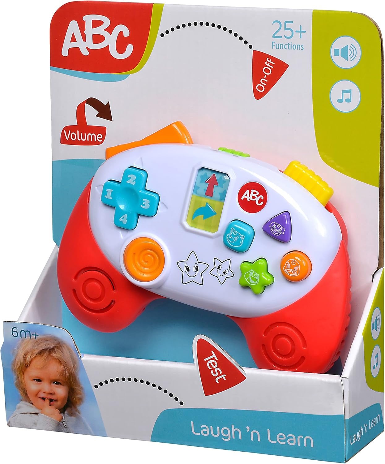 Simba 104010017 - ABC-spilcontroller, babylegetøj, dyrelyde, sange, 20+ lyde, fra 12 måneder, motoriske færdigheder, spillekonsol, småbørnslegetøj, legetelefon Bebe Toys Naty Shop