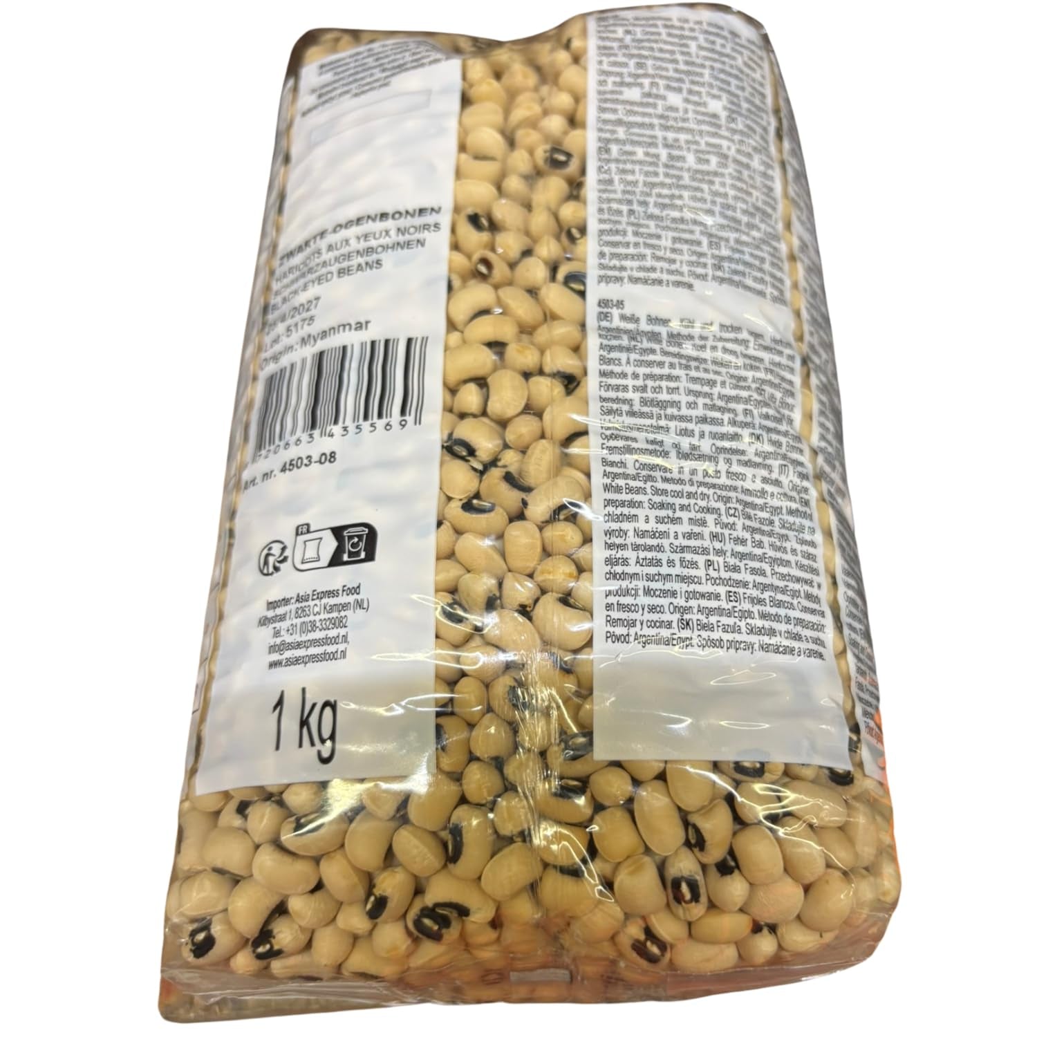AFROASE - Sortøjede ærter - 1 x 1 kg