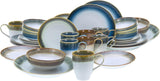 CreaTable, 23679, Cascade Series, 32-delt porcelænssæt til 8, Porcelæn Combo Service, Tåler opvaskemaskine og mikroovn, Kvalitetsfremstilling