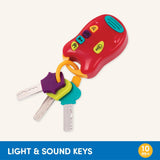 Battat legetøjsnøgle babylegetøj - Farverig bilnøglering med lys og lyde til børn fra 10 måneder og opefter Bebe Toys Naty Shop