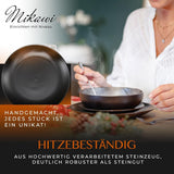 12-delt spisestel i stentøj - Prairie Line - Elegant design i brune/sorte toner, sæt med 4 middagstallerkener, 4 desserttallerkener og 4 middagstallerkener/Premium Collection