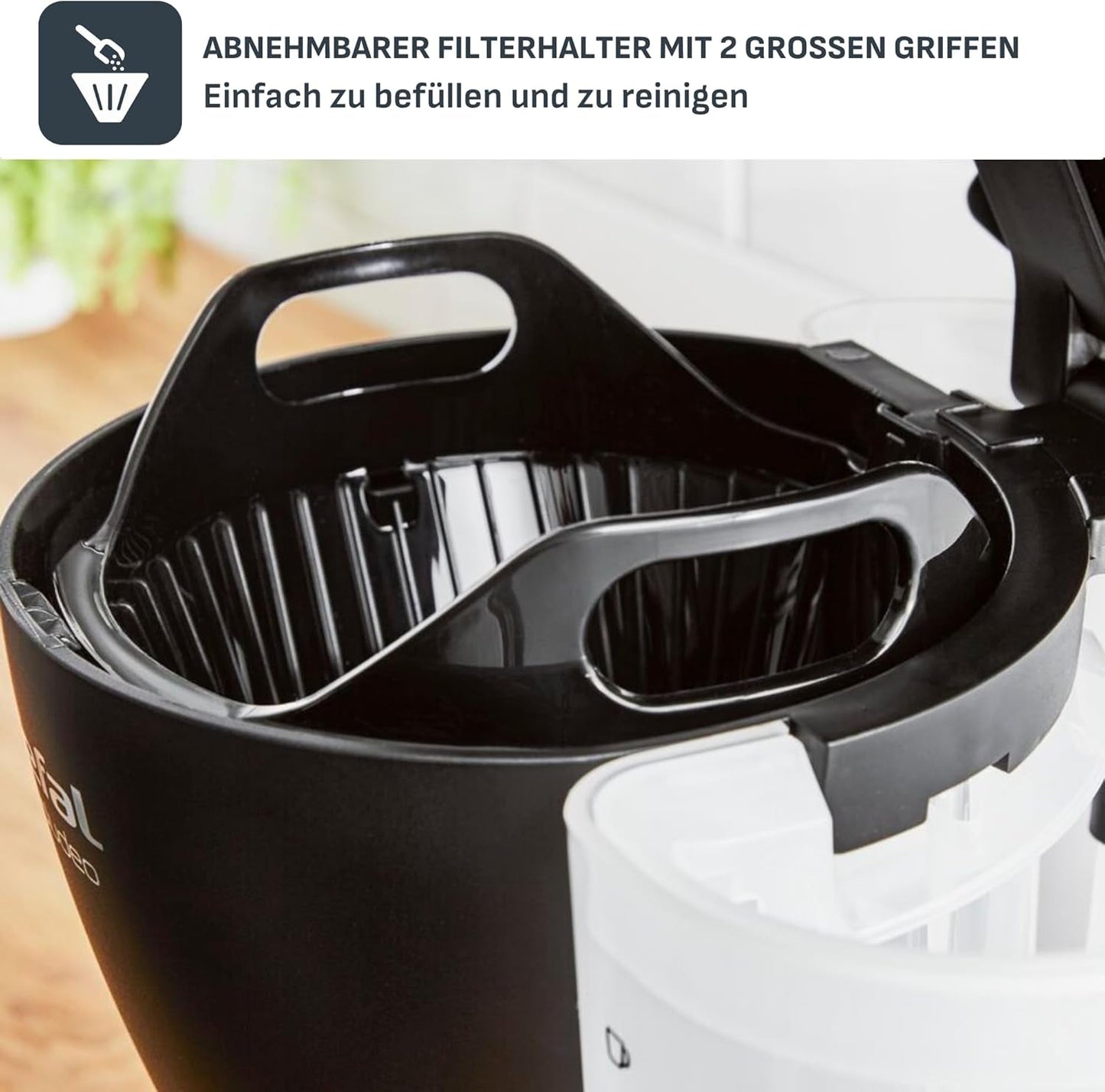 Tefal Includeo Filter Espressomaskine, Espressomaskine Ekstremt nem at bruge, Velegnet til højre- og venstrehåndede brugere, Automatisk lågåbning, 1,25 L, 10 til 15 kopper, CM533811