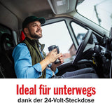 24V Truck Kaffemaskine - Truck Kaffemaskine - Filter Kaffemaskine - Hold Varm Kaffemaskine - Glaskaraffel Kaffemaskine - Sort