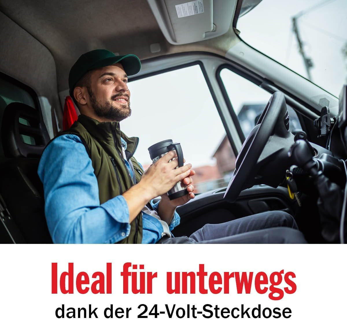 24V Truck Kaffemaskine - Truck Kaffemaskine - Filter Kaffemaskine - Hold Varm Kaffemaskine - Glaskaraffel Kaffemaskine - Sort