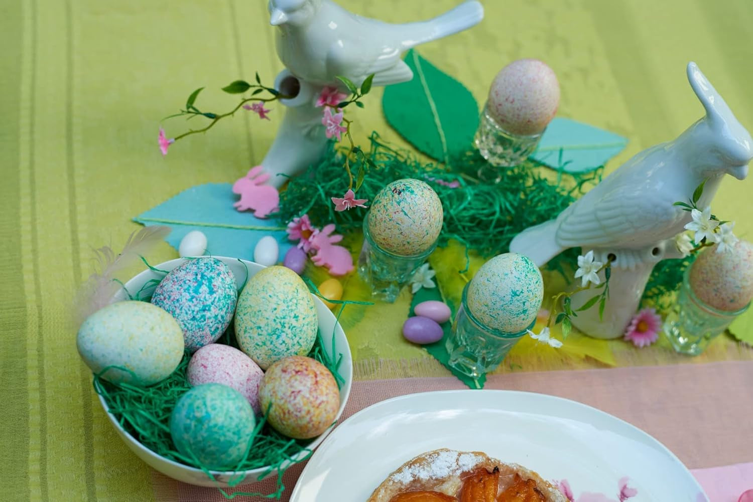 Heitmann Egg Dyes - Mix It Pastel - 3 flydende ægfarvestoffer i pink, turkis og lilla, kop, ris, stencils og handsker - Nem ægfarvning