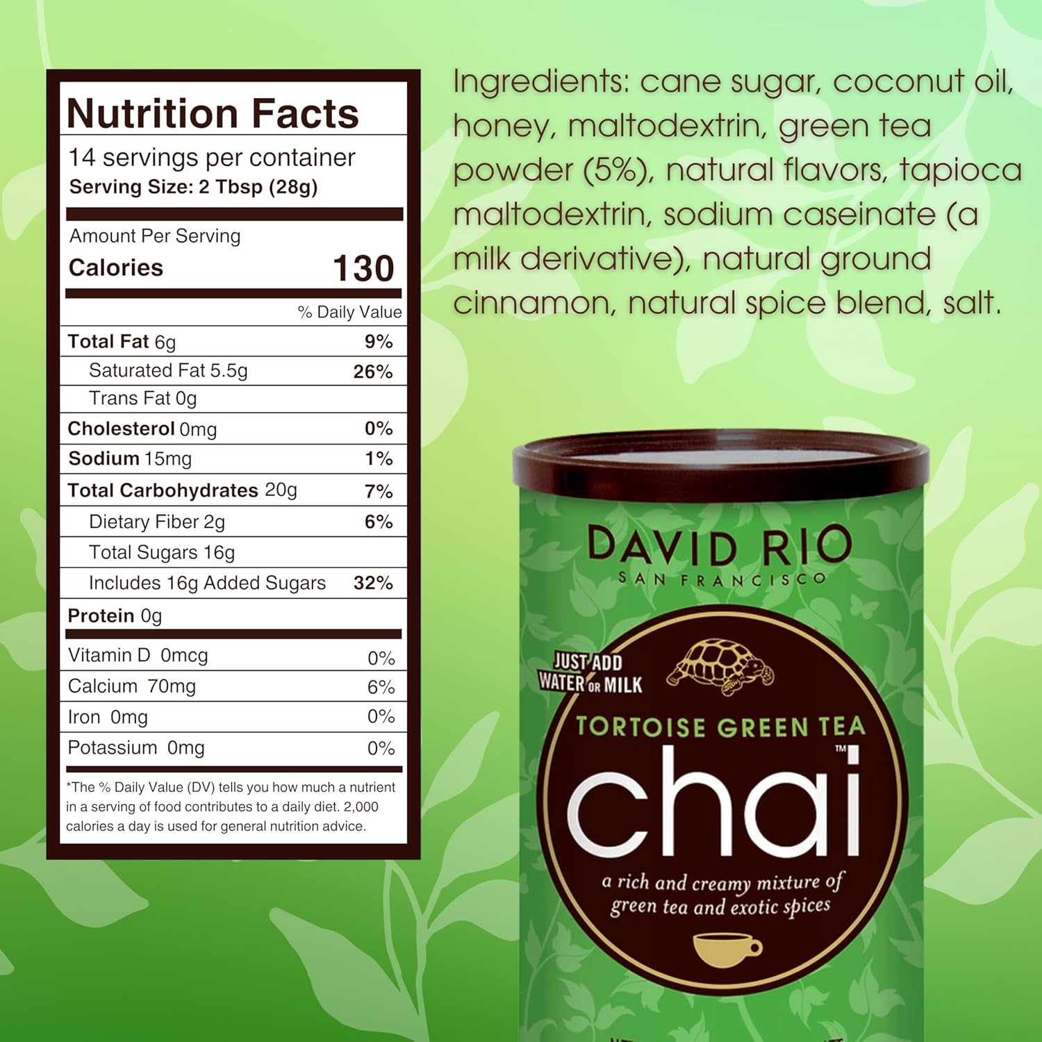 David Rio - Tortoise Green Chai, karton (1 x 398 g)