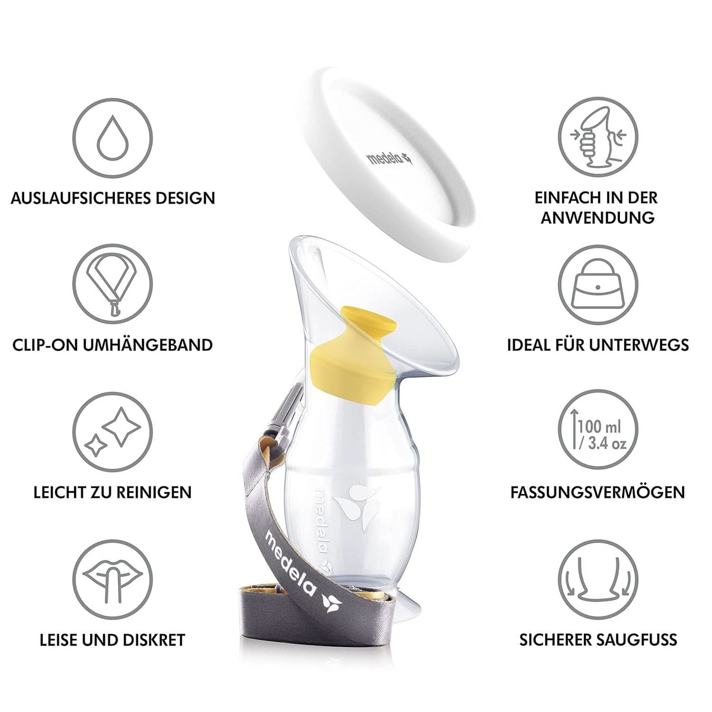 Medela Modermælkssamler lavet af silikone Mad og ammetilbehør Bebe Naty Shop