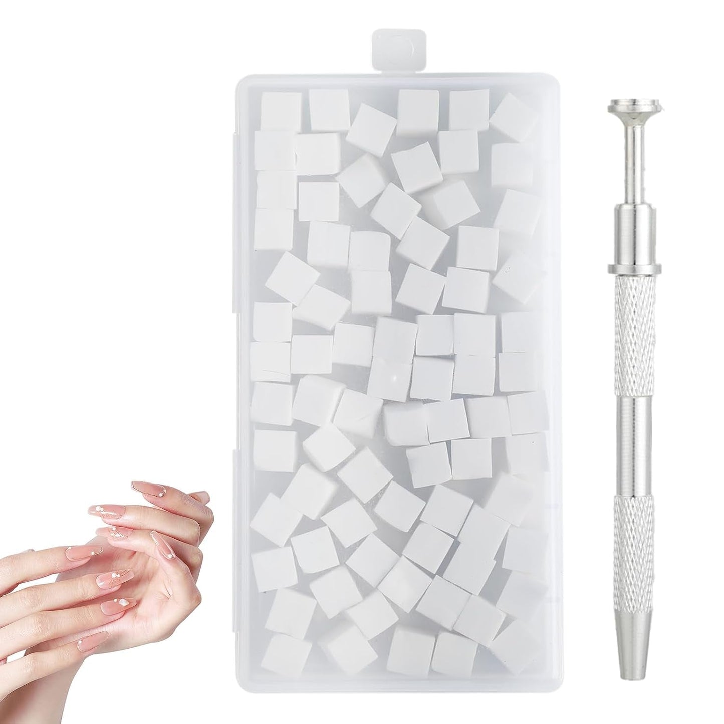 Nägel Selber Machen ，Nageldesign-Hilfsmittel，100 Stück Nail Art Schwämme Mit Metallgreifer, Schwammpinsel & Sponge Brush Applicator Für Gradient Nail Art Designs