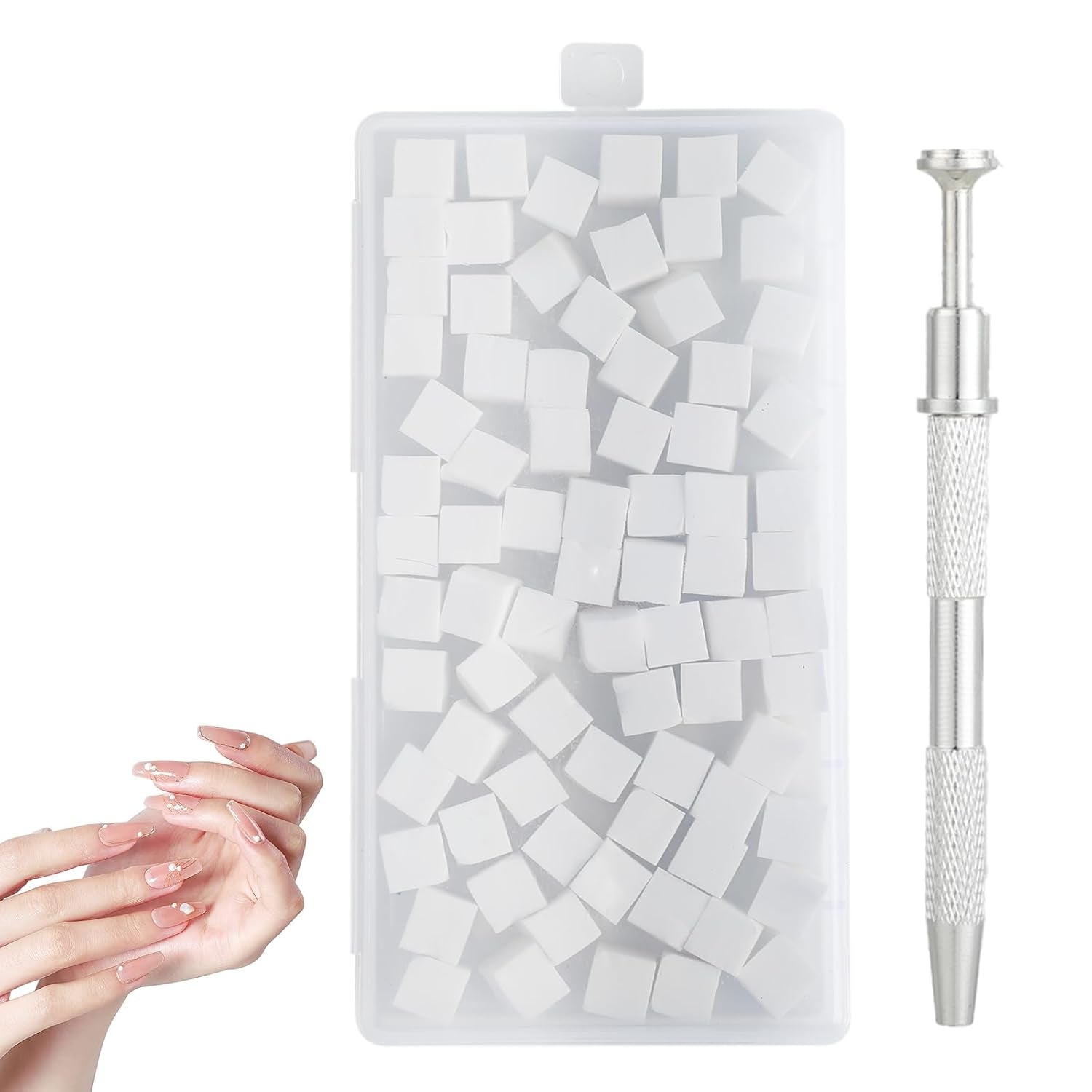 Nägel Selber Machen ，Nageldesign-Hilfsmittel，100 Stück Nail Art Schwämme Mit Metallgreifer, Schwammpinsel & Sponge Brush Applicator Für Gradient Nail Art Designs