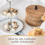 Chokolade - Mini hvide praliner | 90 g | Æske med 18 praliner i 6 lækre sortimenter | Gave af chokolade | Chokoladegave (pakke med 3)