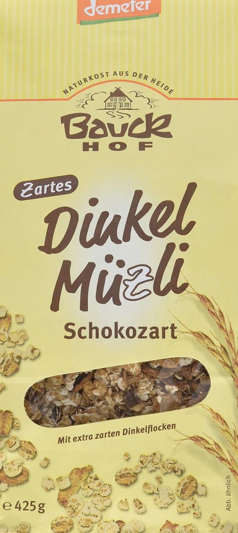 Bauck HOF Dinkelmüsli Schokozart, 425G (1. pakke) Korn Naty Shop 850 G (1. pakke)