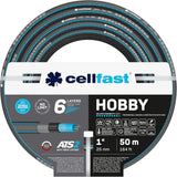 CELLFAST Haveslange 6-lags vandslange Dobbelt flettet stof vandingsslange UV-bestandig anti-alge fleksibel slange 32 bar 1 tommer 25 meter hobby