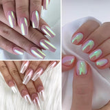 Chrome Nail Powder Aurora Ice Shimmer Chrome Pigment Powder 4 STK Chrome Powder Nägel Nail Art Nageldesign