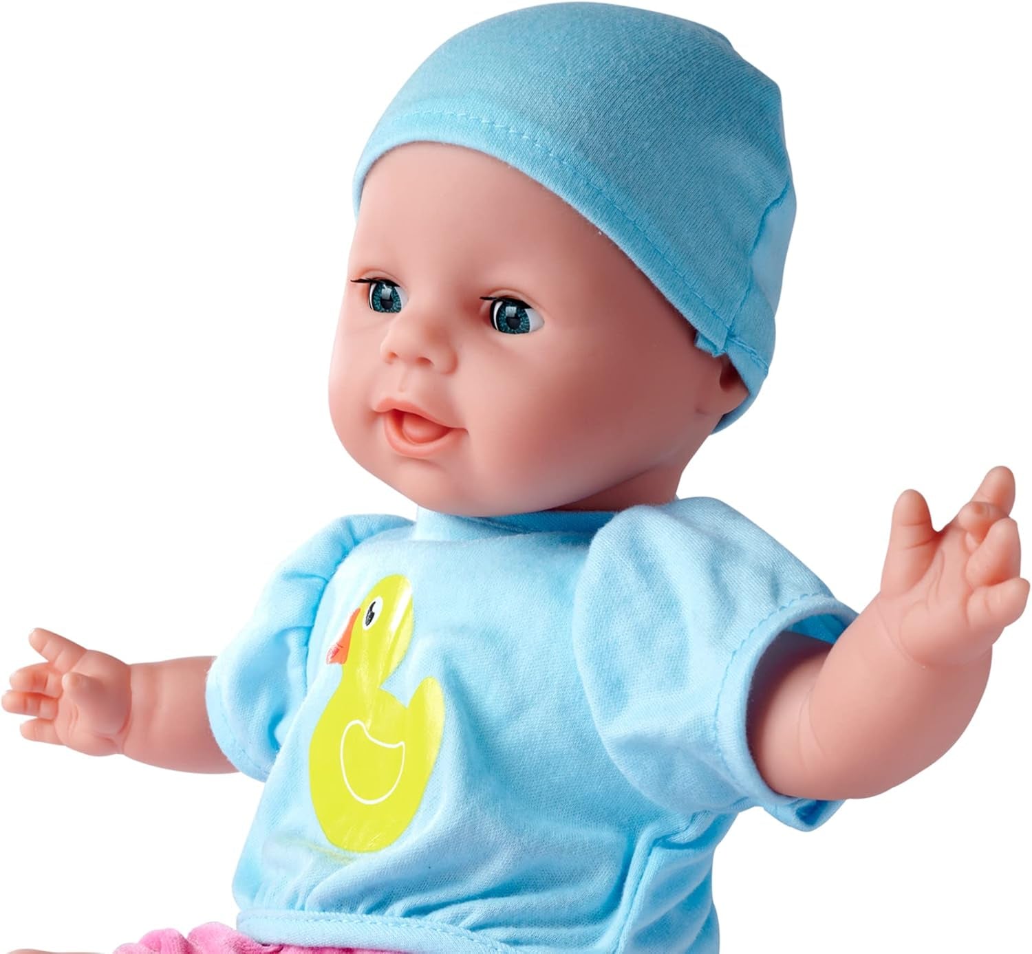 Simba 105010964 - Laura Hungry blød dukke med sut, trylleske, forsvindende flaske og tallerken, 38 cm, babydukke til børn fra 2 år