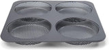 Hamburgerbrötchen, Perforiert, Antihaftbeschichte, 4 Runde Mulden Mit Je 12 Cm, Pfannengröße 28 X 28 Cm, 2,5 Cm Tief, Mittelgroß, Schwarz Forme og bakker til bagning Naty Shop