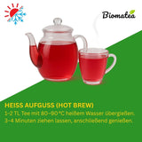 Frugtte – 100g Frugtblanding med smag med æble, hibiscus og kanel – Ziplock-pose, ca. 25 kopper – Ingen tilsætningsstoffer, pakket i Tyskland