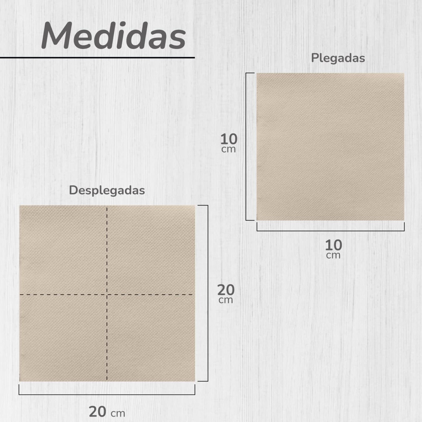 - 600 stykker Bio Eco cocktailservietter - Naturlig farve - 100 % genanvendelig - Micropoint - 10 X 10 Cm (foldet) og 20 X 20 Cm (Ufoldet)