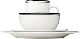 Amazon Basics Coffee Black Rim 16-delt porcelænssæt til 4