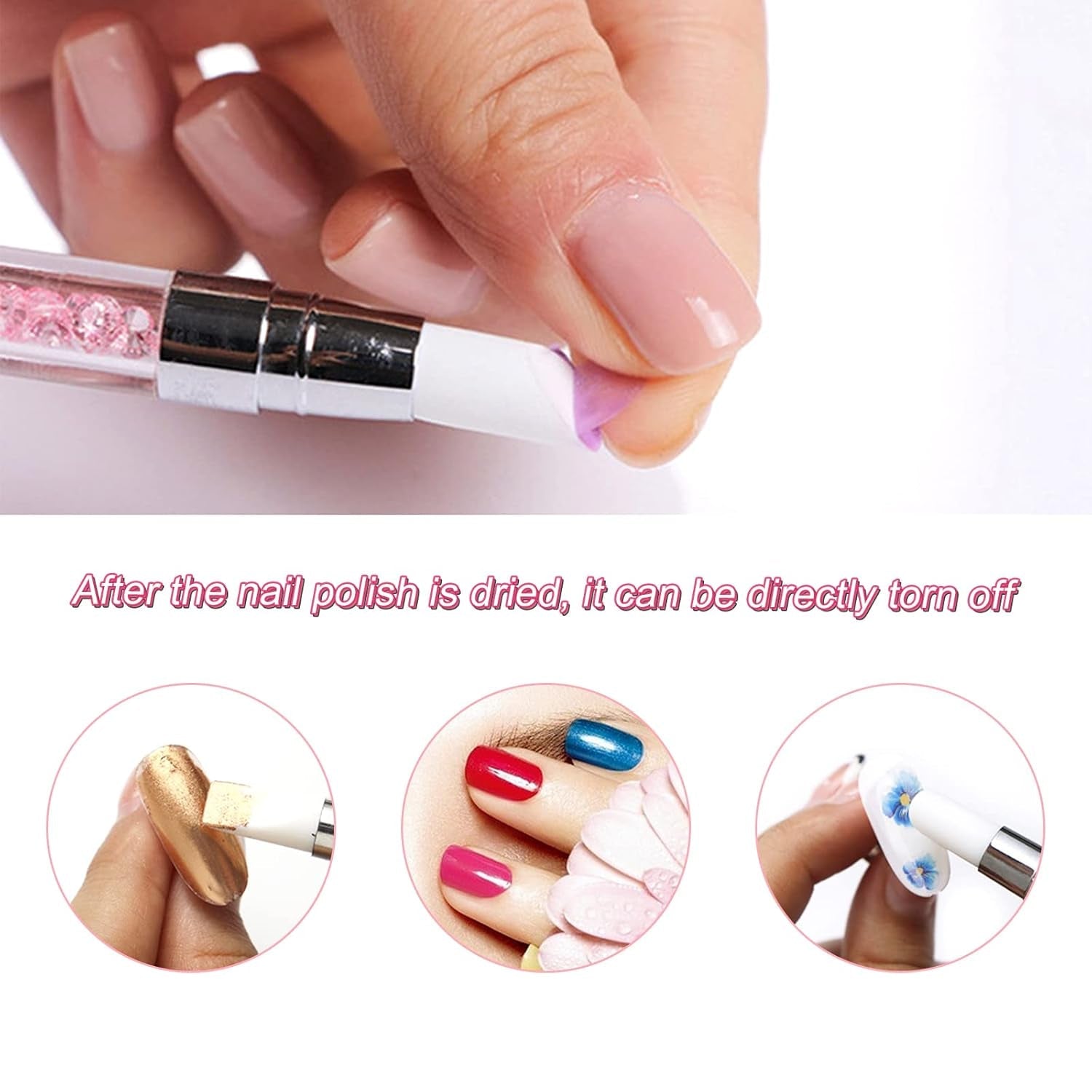 Qufiiry 5PCS Silikon Nagel Pinsel, Gel Schnitzen Pinsel, Silikon-Modellier Pinsel Sæt, Dobbelt Købfe DIY Maniküre Werkzeug