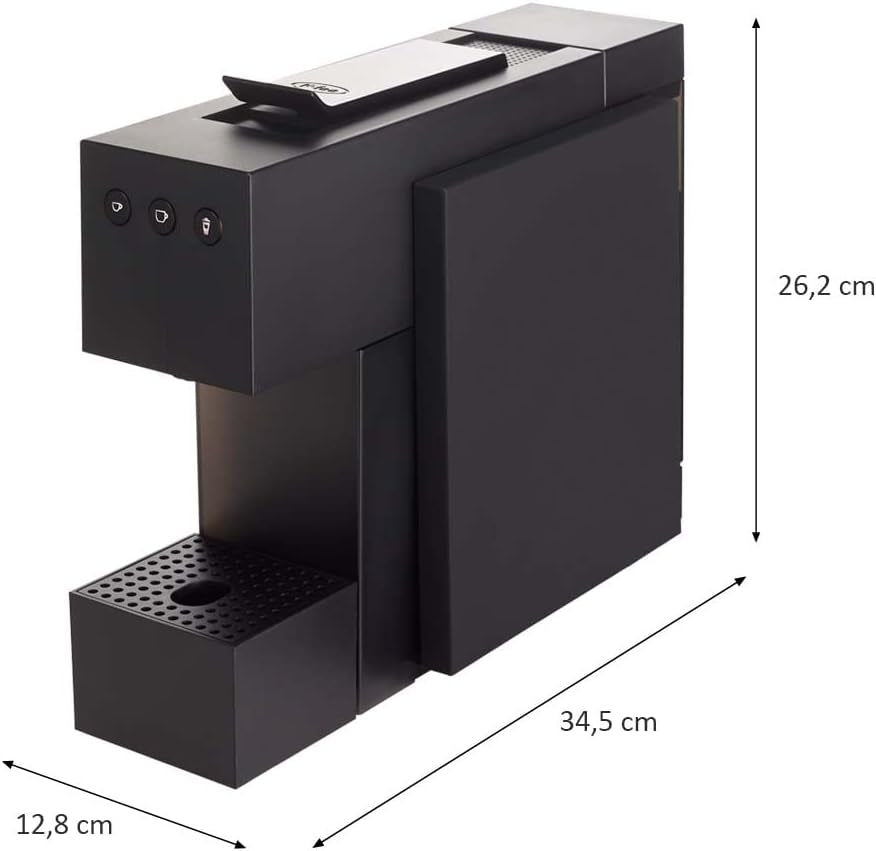Espressomaskine med K-FEE SQUARE kapsler til kaffe, te og kakao | Kompakt espresso | Hurtig opvarmning | 0,8 l vandtank | 19 takter | Klaver sort