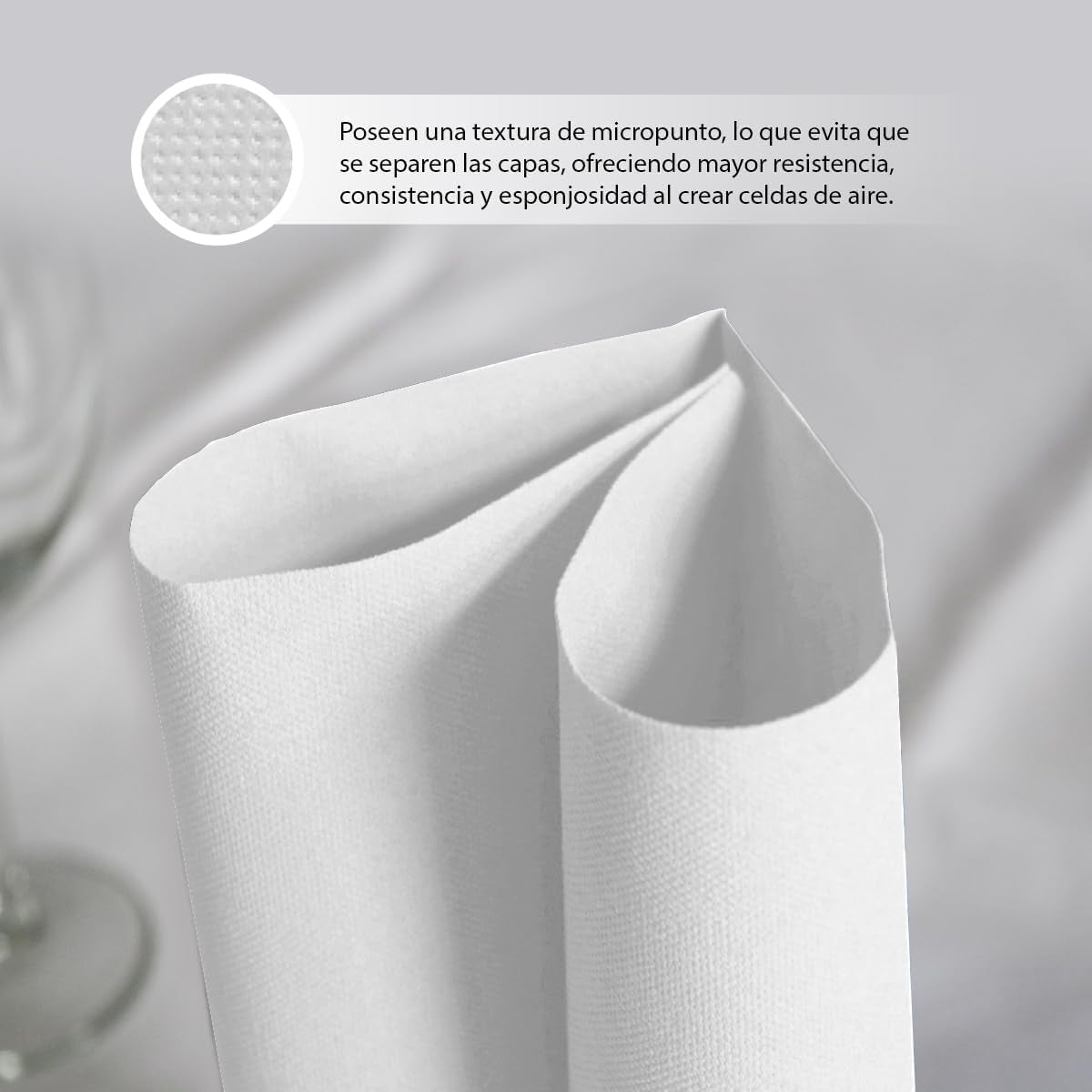 300 pakke hvide cocktailpapirservietter + servietholder i rustfrit stål Micro Dot Texture Tykt Absorberende 10 X 10 cm foldet sammen