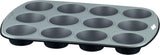 Gustosa Backform 12 Muffin Aus Stahl, Antihaftbeschichte, Für Backofen, Schwarz, 38 X 27 Cm Forme og bakker til bagning Naty Shop