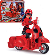 Bandai - Miraculous Ladybug - Miraculous Switch'n Go Scooter + 26 cm Ladybug Lucky Charm Artikuleret Dukke - P50668