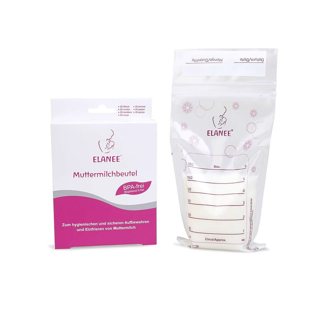 ELANEE modermælksposer, med neutral smag og præsteriliseret tilbehør Mad og amning Bebe Naty Shop 20 stk (1 pakke) Intet stativ