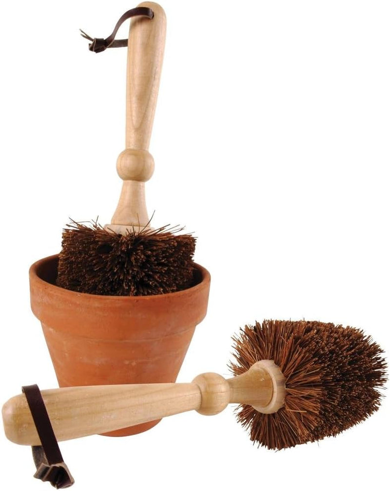 Potter, børste til plantekasser, rensebørste, rund, ca. 11 cm x 11 cm x 29 cm