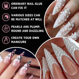12 Größen Nail Art Perlen, Flache Perlen, Nail Art Accessoires, Halbkreis Nagelperlen, Weiße Nail Charms Und Glitzersteine ​​Nägel Für Nail Art Design, DIY Basteln, Alltag, Hochzeit (2 kasser)