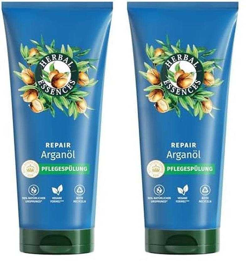 Herbal Essences Hårreparationsmaske med arganolie 300ml. Fra skadet hår til glattere og mere skinnende hår. Intensiv pleje. Med ingredienser af naturlig oprindelse. Vegansk Naty Shop Hårmaske 250 ml (pakke med 2) Skyl