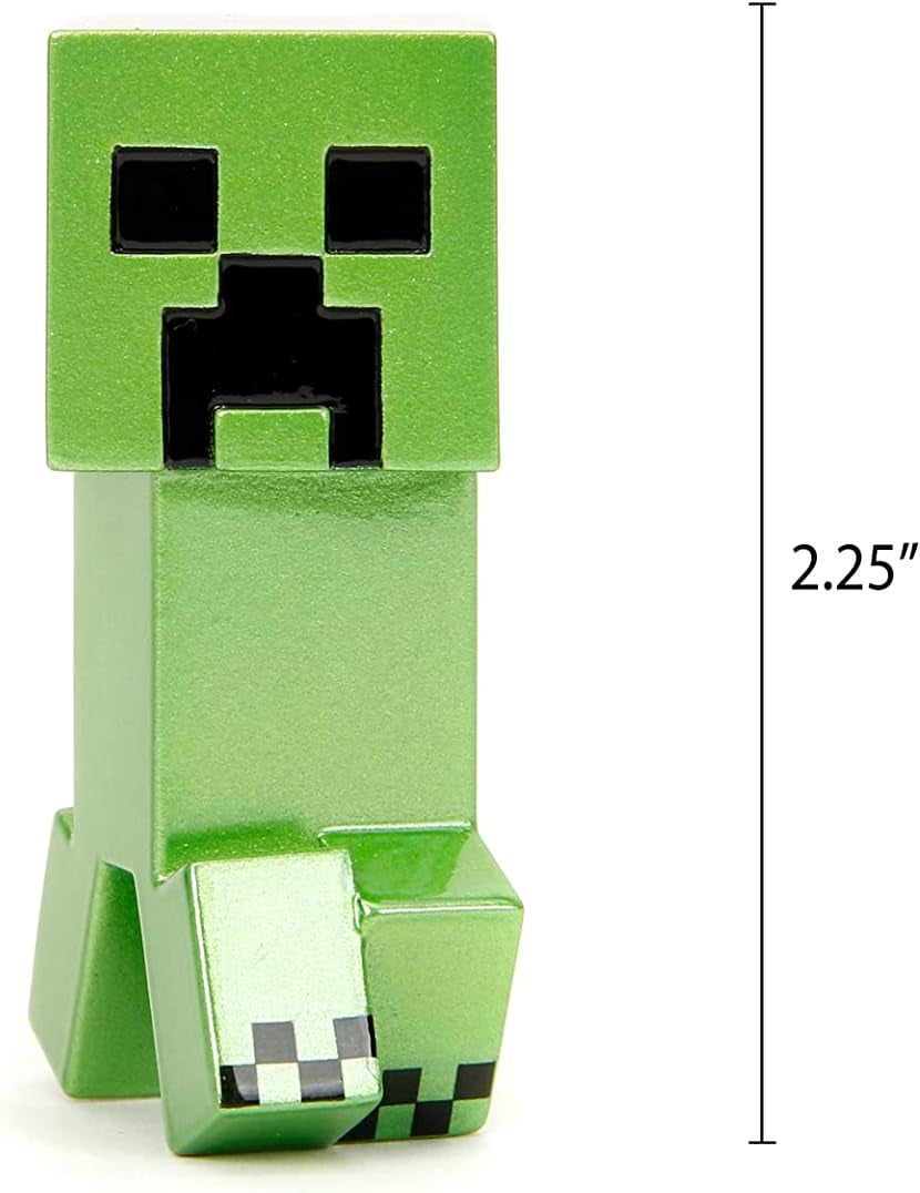 Jada Toys Minecraft figursæt (4 stykker) lavet af metal - Minecraft Caves & Cliffs Samlefigurer (Steve, Alex, Creeper og Warden) Til spillere og samlere 8+ 6 cm hver Action Figurer Naty Shop