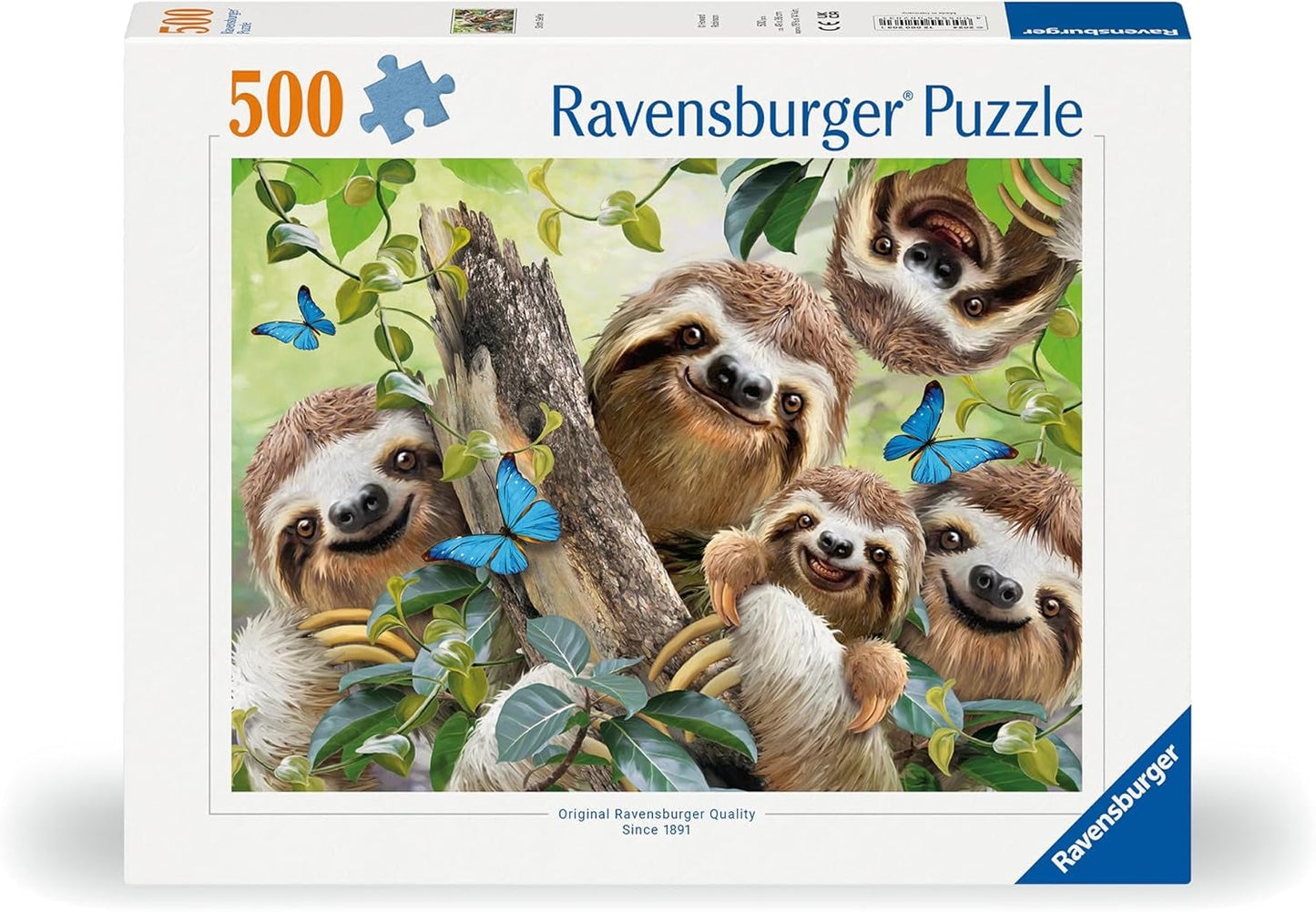 Ravensburger Puslespil 12000203 - Sloth Selfie - puslespil 500 brikker til voksne og børn over 10 år, puslespil med dyremotiv Puslespil Naty Shop
