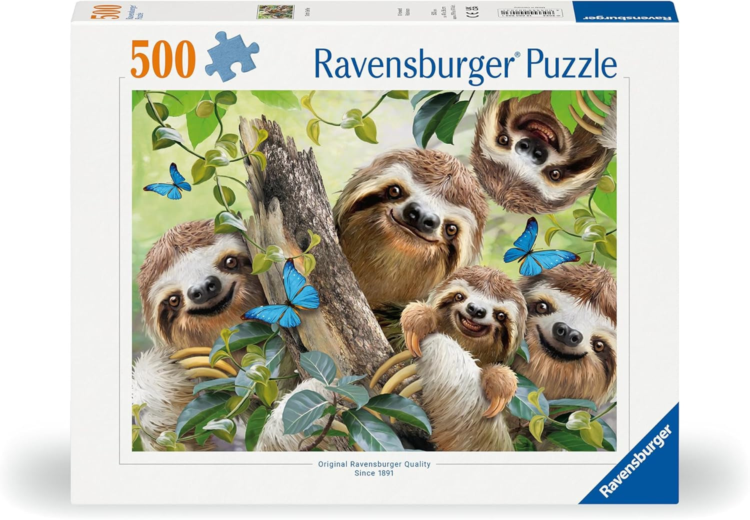 Ravensburger Puslespil 12000203 - Sloth Selfie - puslespil 500 brikker til voksne og børn over 10 år, puslespil med dyremotiv Puslespil Naty Shop