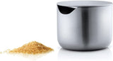 blomus -BASIC- sukkerskål i børstet rustfrit stål, ideel sukkerbeholder til hvidt/brunt sukker, tidløst design, tåler opvaskemaskine (H/B/H 6,6x 6,6x5,2 rustfrit stål, 63621)