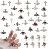 Planet Nail Art Charms, 32 Stück Saturn Shape Nagel Edelsteine ​​​​Für Acrylnägel, Glänzender Nagel Strasssteines Mädchen Nail Art DIY Håndværk Dekoration Tilbehør