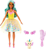Barbie Hidden Magic - Teresa dukke med fe outfit, bølget hår og kam til sjov frisør, for alderen 3 og opefter, HLC36