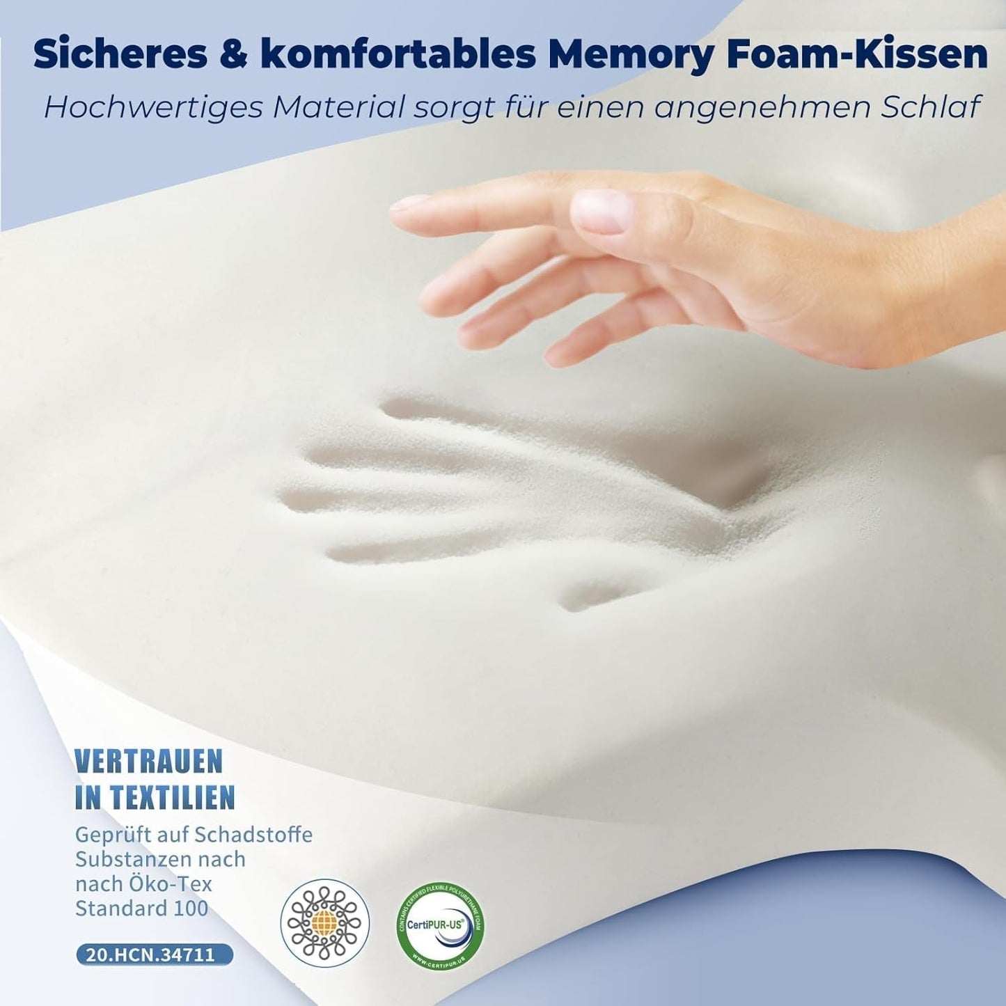 SAHEYER ortopædisk pude nakkestøtte pude hovedpude, ergonomisk nakkepude sidesovepude 60 X 40 X 13/11 cm memory foam pude til sidesove, ryg og mave Cervikale ortopædiske puder Naty Shop