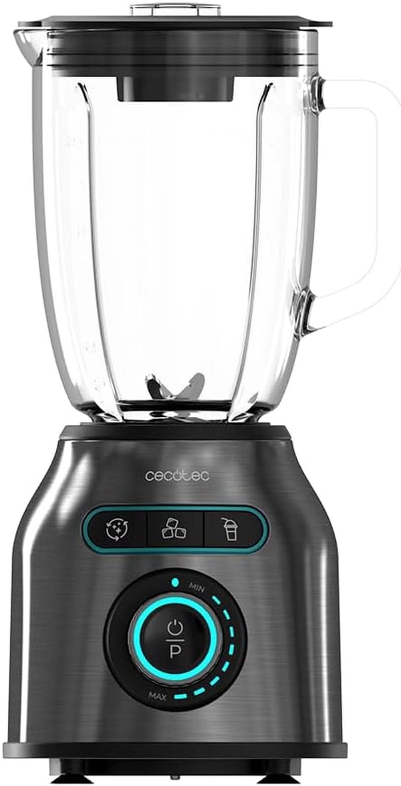 Cecotec Standmixer Power Black Titanium 2200MAX Glat, 2200 W Maximale Leistung, 6 Klingen Aus Edelstahl, Ice-Crush-Funktion, Turbo- Og Smoothie-Funktion, Autoclean-Funktion Køkken Naty Shop Dunkel Inox 2200 W | 1,75 L