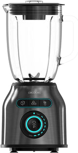 Cecotec Standmixer Power Black Titanium 2200MAX Glat, 2200 W Maximale Leistung, 6 Klingen Aus Edelstahl, Ice-Crush-Funktion, Turbo- Og Smoothie-Funktion, Autoclean-Funktion Køkken Naty Shop Dunkel Inox 2200 W | 1,75 L