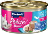 Vitakraft Poésie Mousse, våd kattefoder, luftskum, med laks, uden tilsat sukker eller korn (12 x 85g)