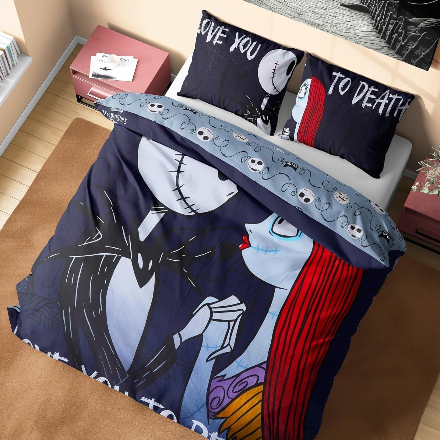Sengetøj til børn og teenagere Sengetøj - børn Naty Shop Black Jack Sally - Dobbelt