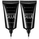 Makartt Rhinestone selvklæbende gel - 15 ml UV-neglelimsæt med lyserøde negle charms Hjertecirkel neglesmykker og negledesigntilbehør til hjemmemanicure Valentinsdagsgave