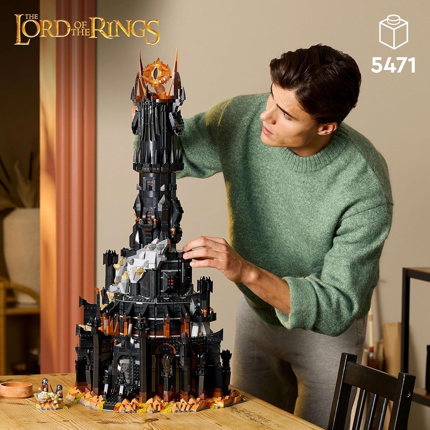 LEGO Ikoner Ringenes Herre: Barad-Door voksenbyggesæt med Sauron, Gothmog, Orc, Frodo, Sam og Gollum Minifigurer Film Memorabilia Fan Samlerobjekt 10333 Byggesæt Beuche den LEGO-Store